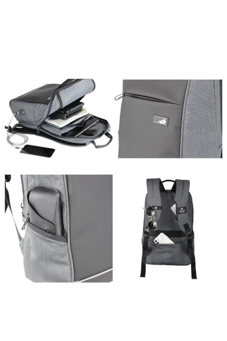 Zoozie Bags Bolsa para Portátil Resistente al Agua con Puerto USB, Azul Oscuro Zoozie Bags Bolsa para Portátil Resistente al Agua con Puerto USB, Azul Oscuro